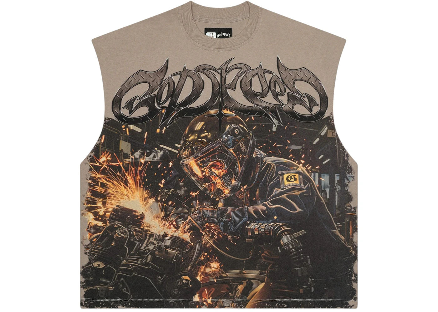 Godspeed Steel Sharpens Steel Sleeveless Shirt Slate Grey