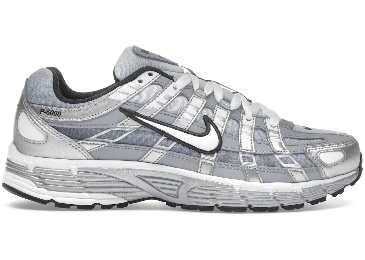 Nike P-6000 Metallic Silver Summit White-Wolf Grey - Preowned
