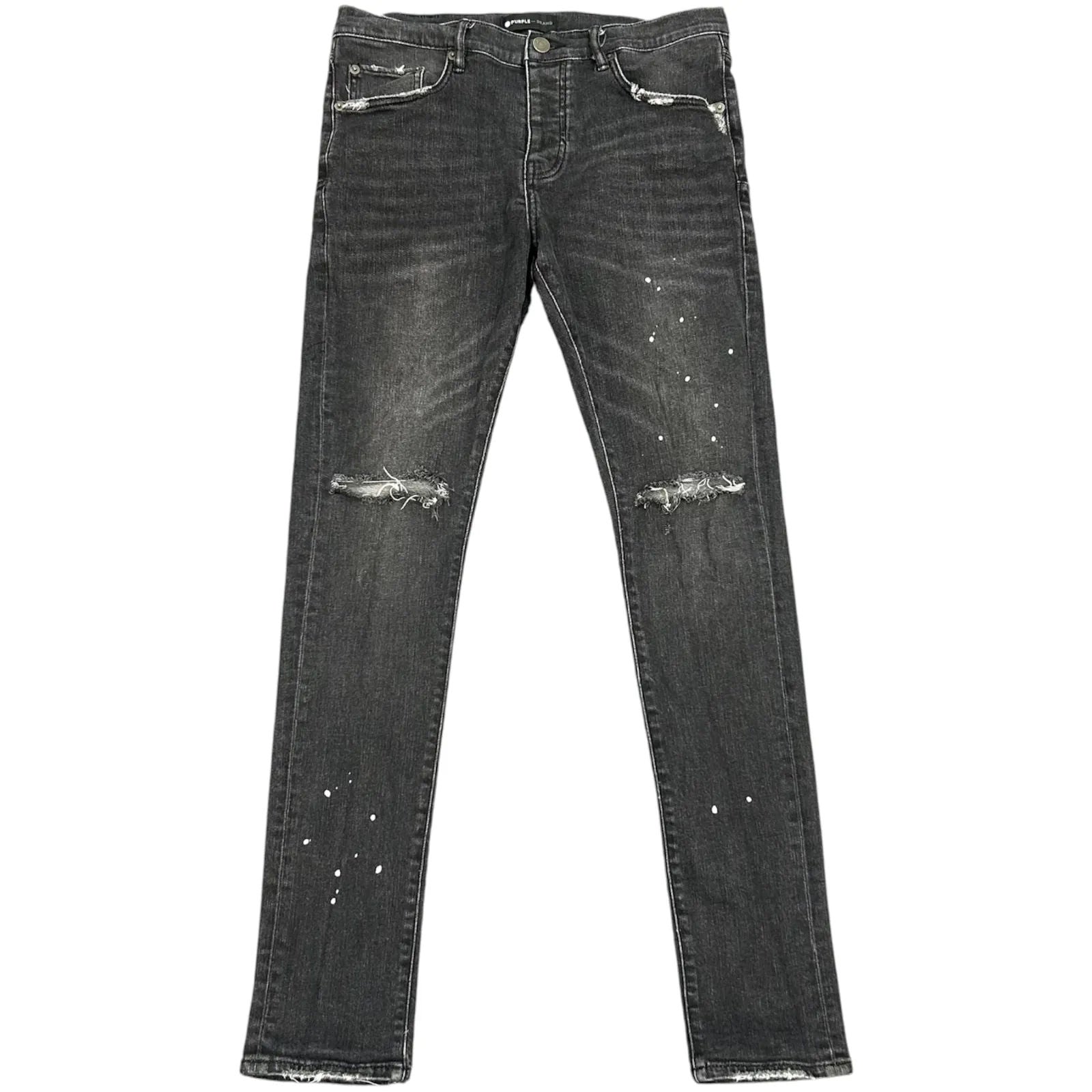 Purple Brand P.001 Knee Repair Jeans (Black Spotted) - Preowned