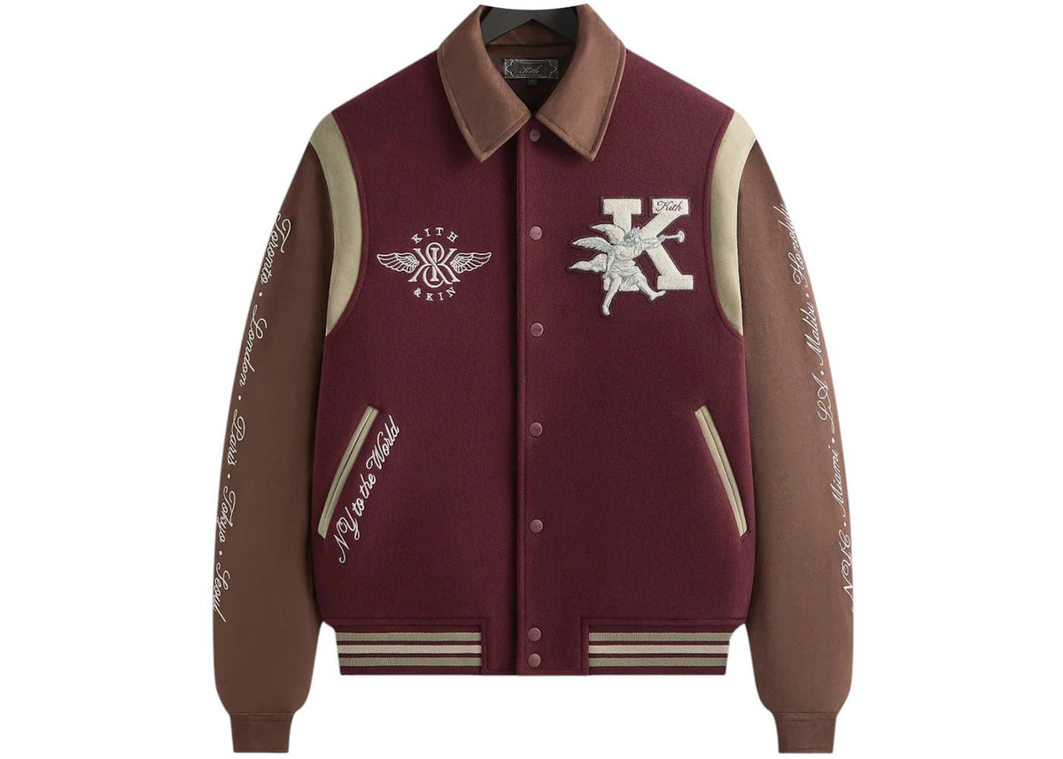Kith Wool X Microsuede Varsity Jacket Magma - Preowned