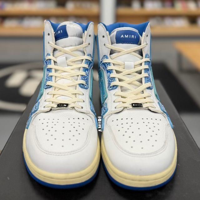 AMIRI Skel Top Hi Bandana White Blue - Preowned