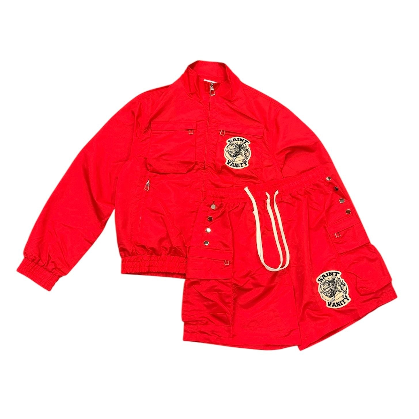 Saint Vanity Nylon LS Button Up Set (Red)