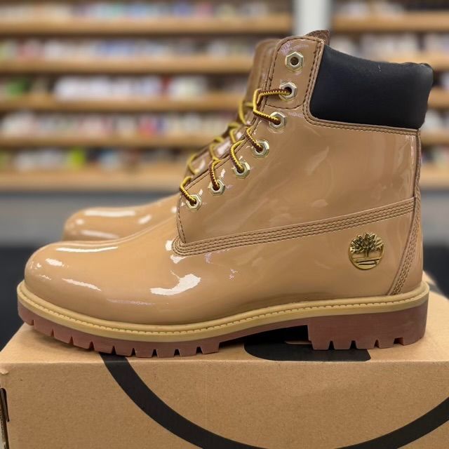 Timberland 6" Premium Waterproof Patent Boots Finch Wheat - Preowned