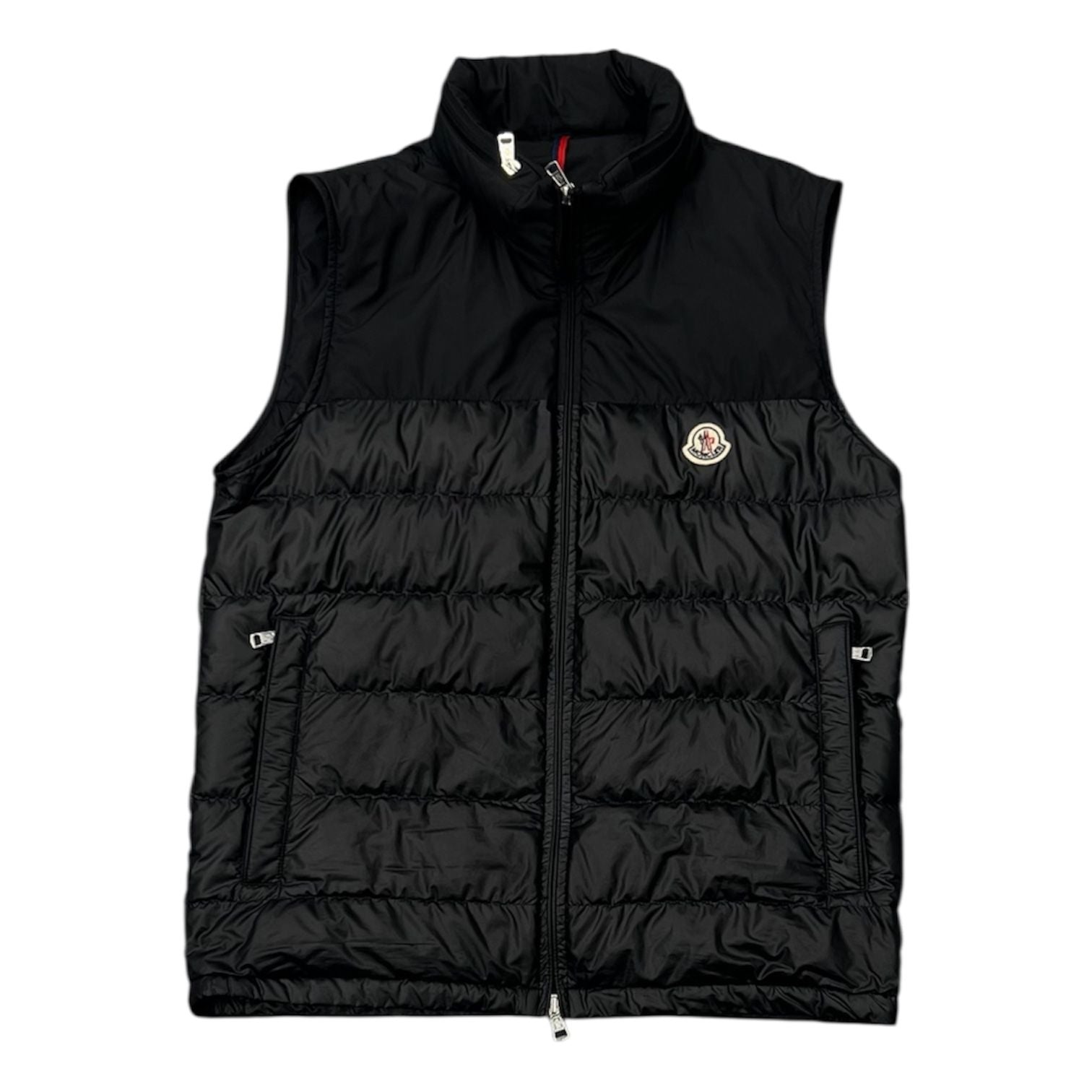 Moncler logo-patch down-feather gilet Vest (Black) - Preowned