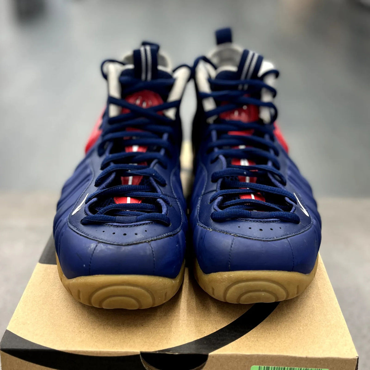 Nike Air Foamposite Pro Blue Void University Red - Preowned