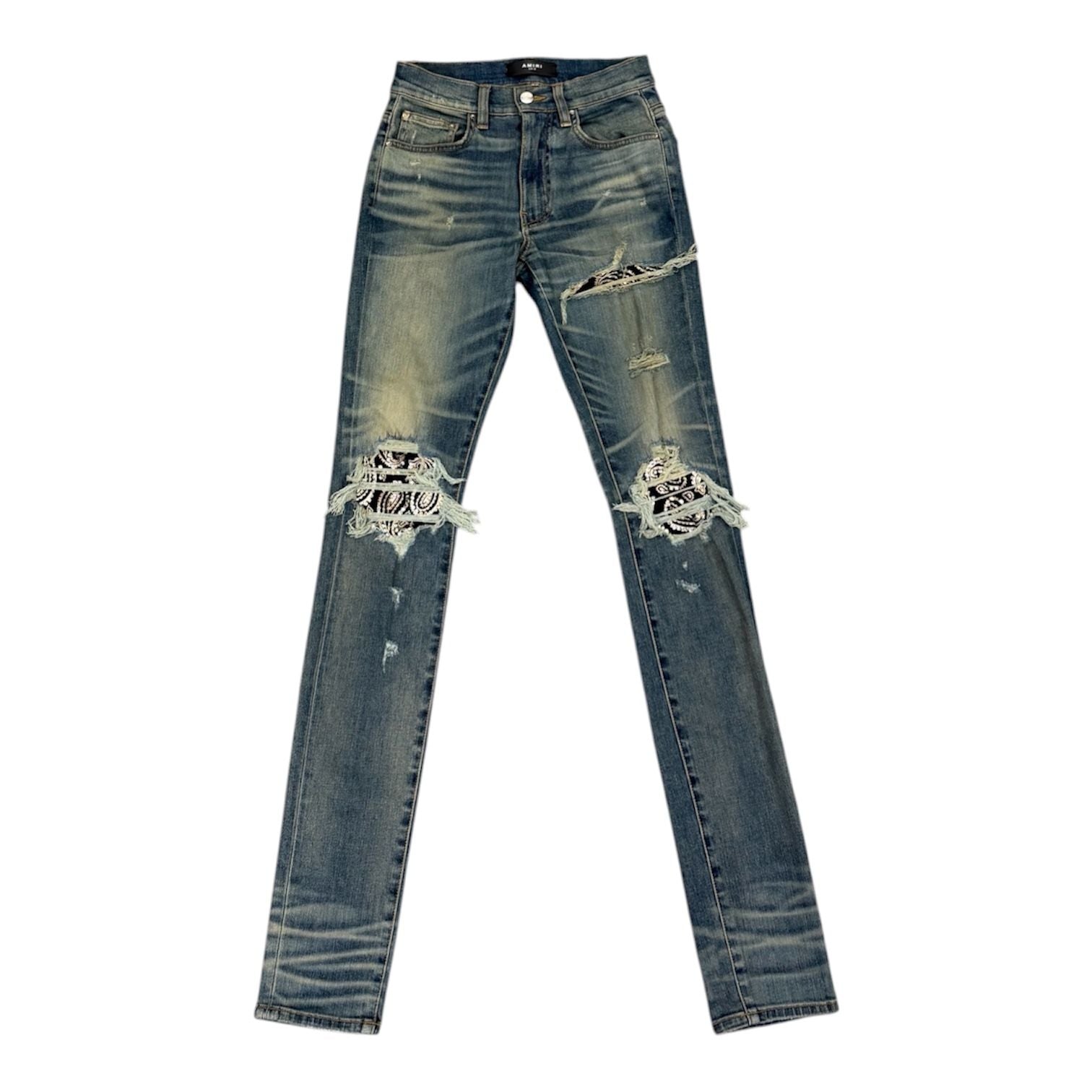 Amiri MX1 Bedazzled Black Paisley Jean (Clay Indigo)