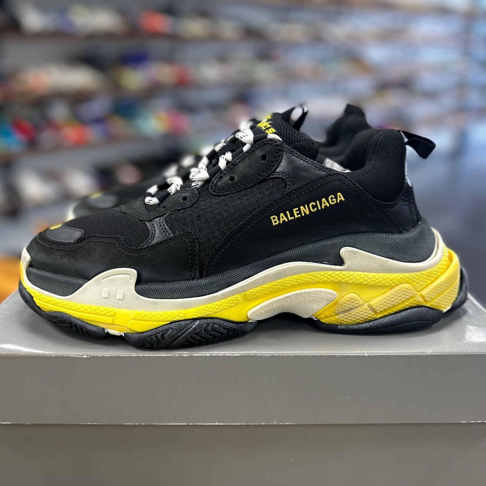 Balenciaga Triple S Black Yellow White - Preowned