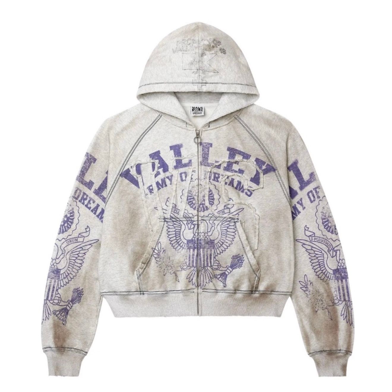 Vale Forever Army Zip Up Hoodie (Grey)
