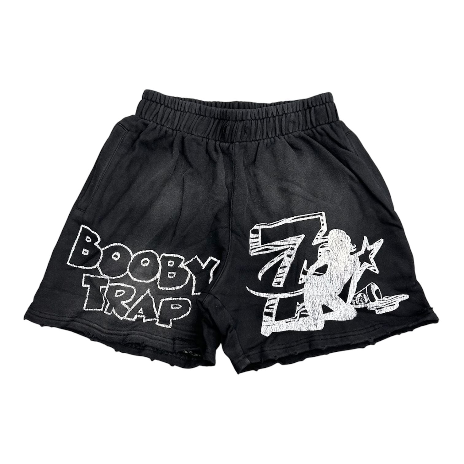 Triple 7's Booby Trap Logo Shorts (Black)
