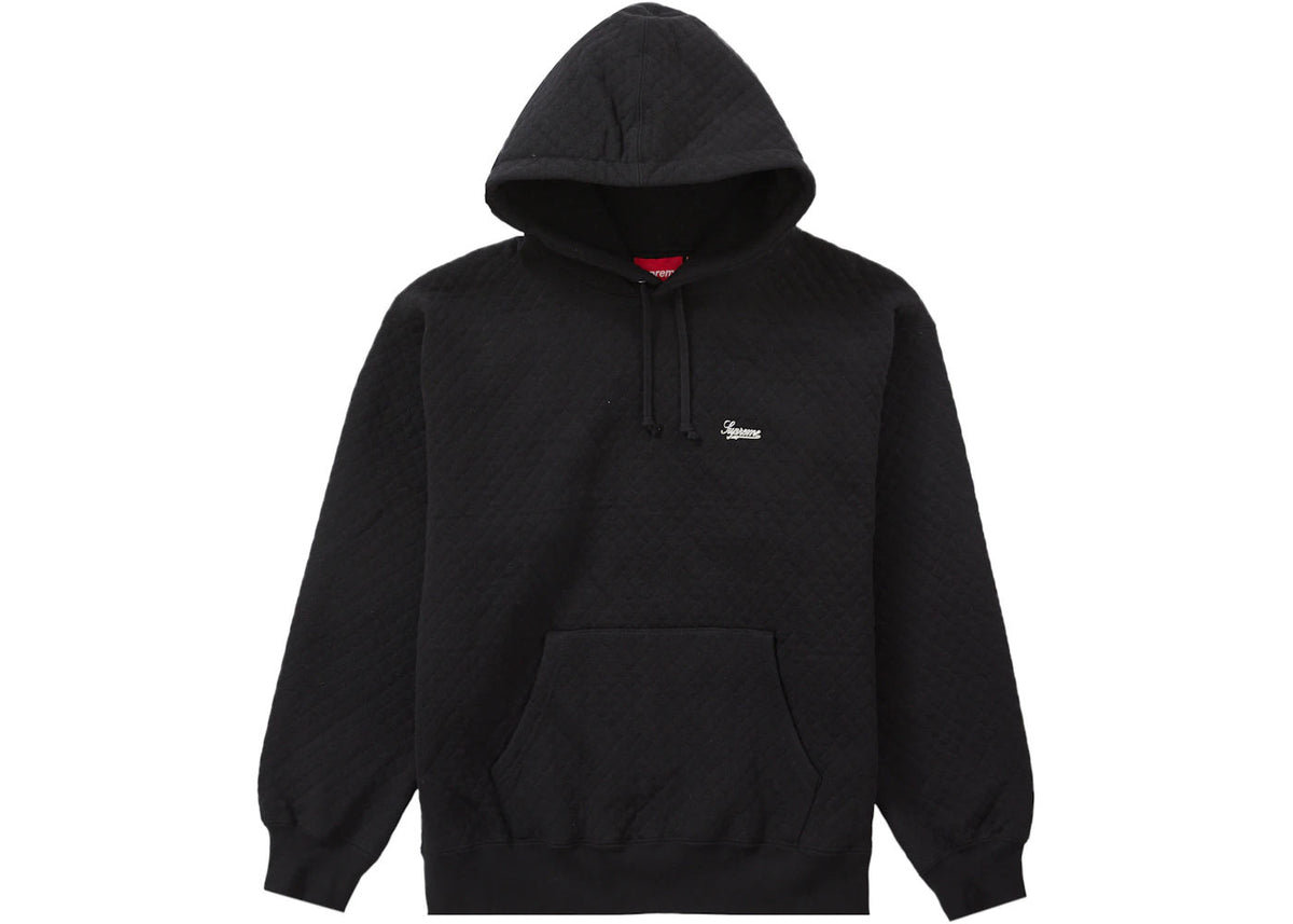 Supreme Micro Quilted Hoodie (Black)