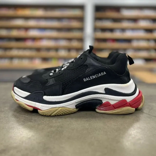 Balenciaga Triple S Black White Red (2018 Reissue) - Preowned