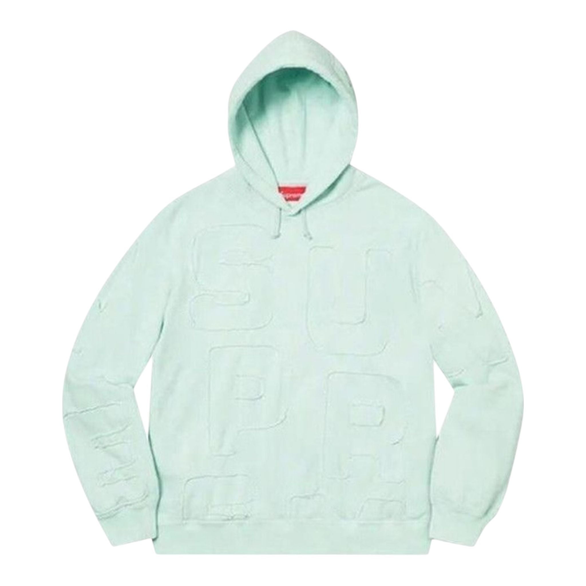 Supreme Cutout Letters Hooded Sweatshirt Ice Blue