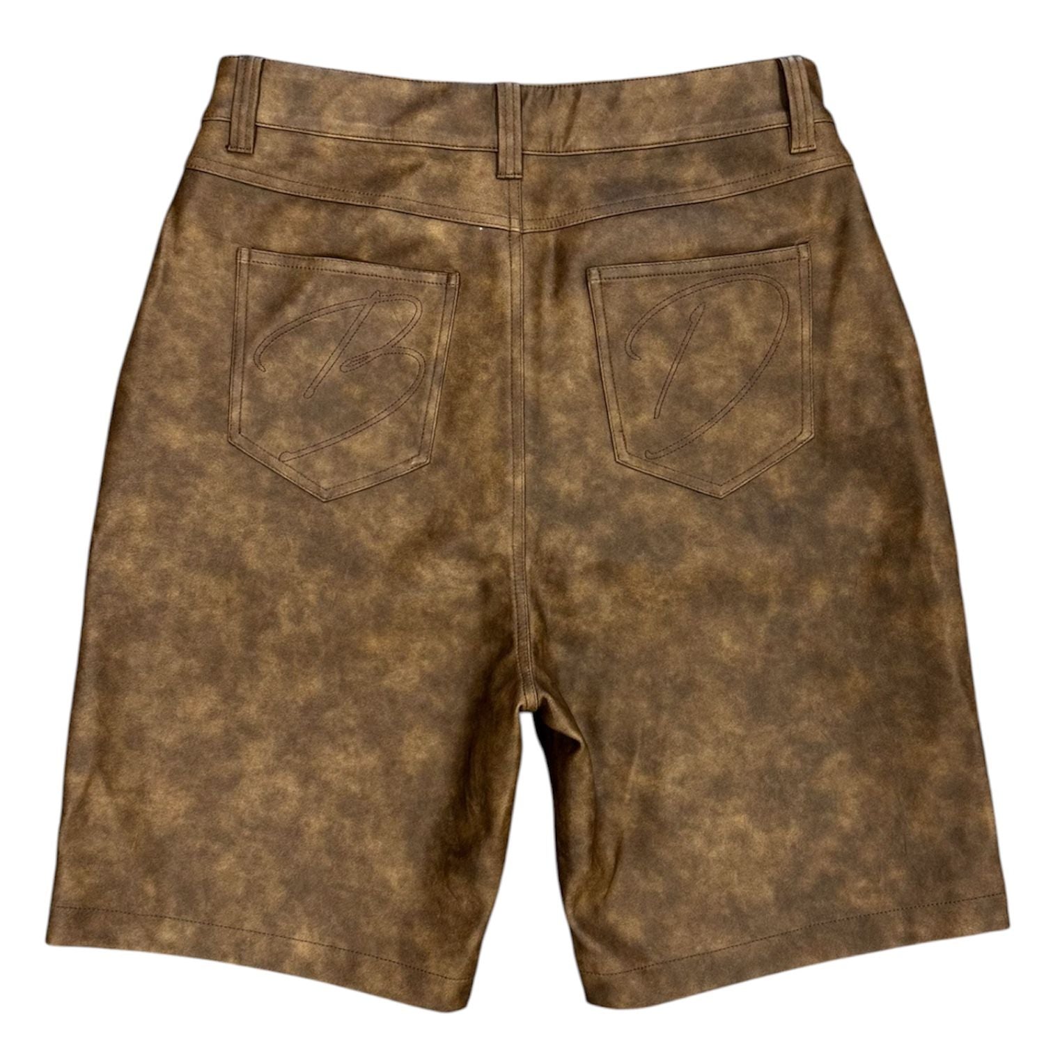 Bottega Desires Leather Shorts (Brown) - Preowned