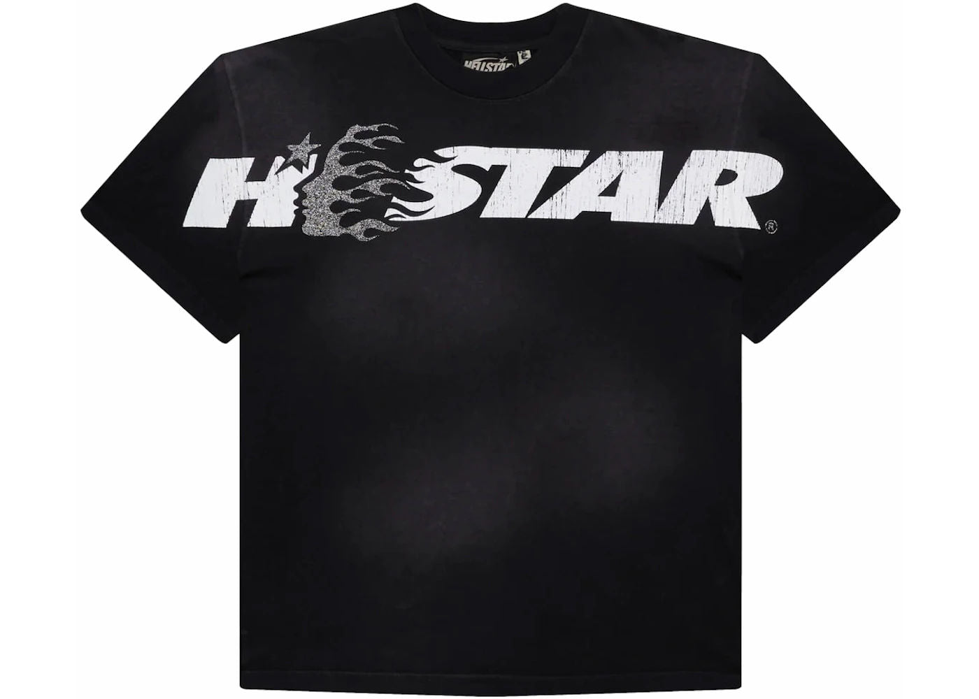 Hellstar Cartoon Logo Glitter Logo T-shirt Black - Preowned