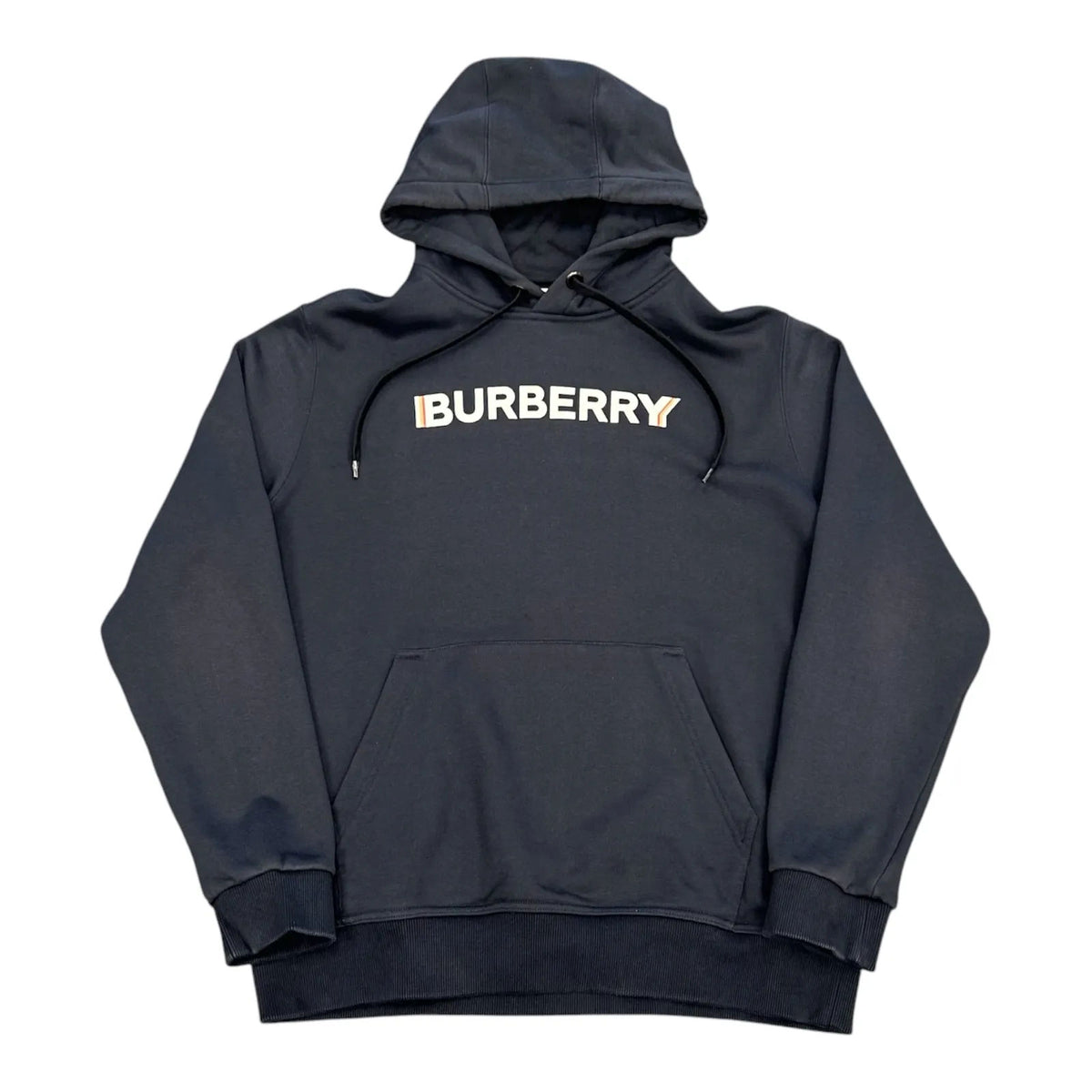 Burberry Logo Print Hoodie (Navy) - Preowned