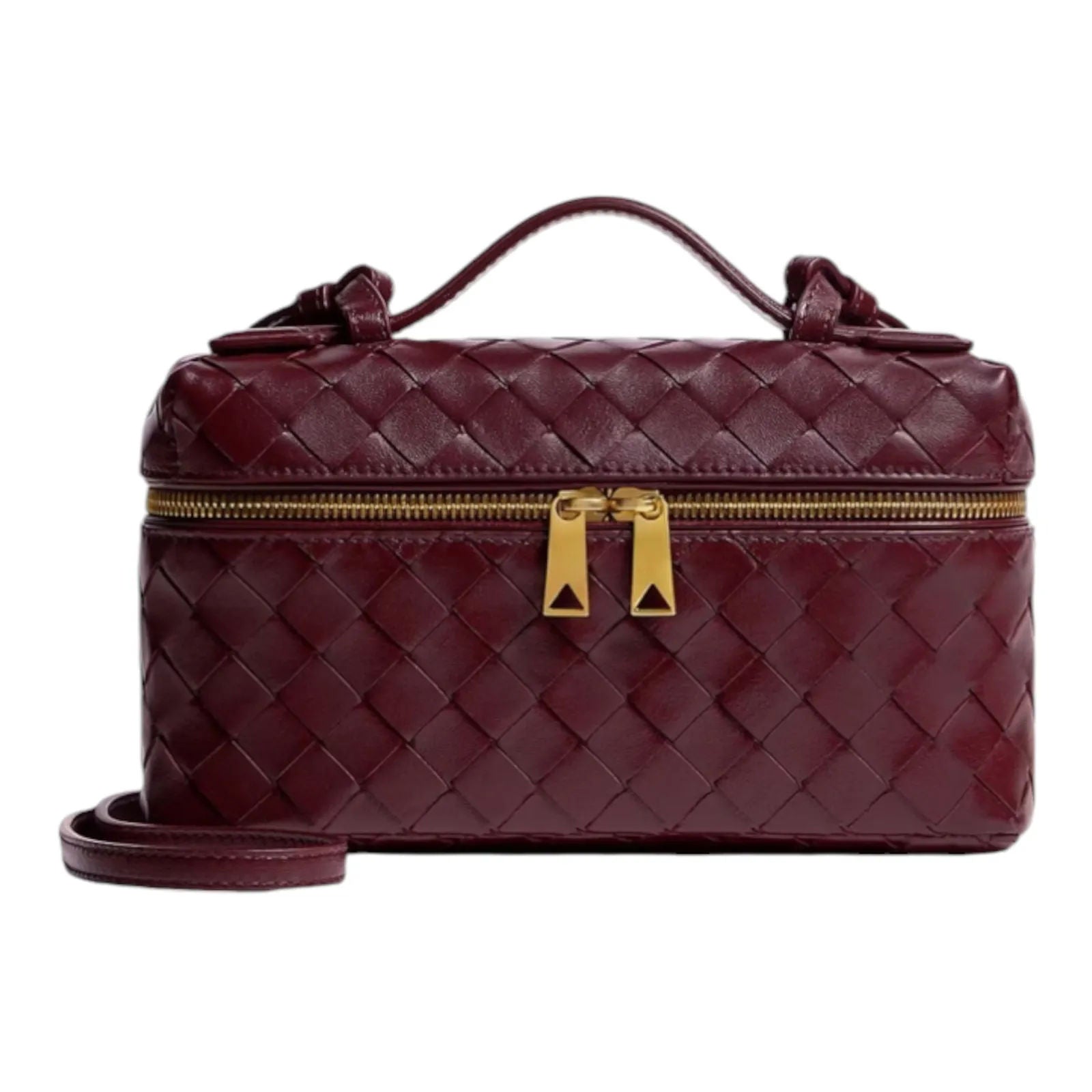 Bottega Veneta Bang Bang Leather Vanity Case Crossbody Bag (Bordeaux) - Preowned