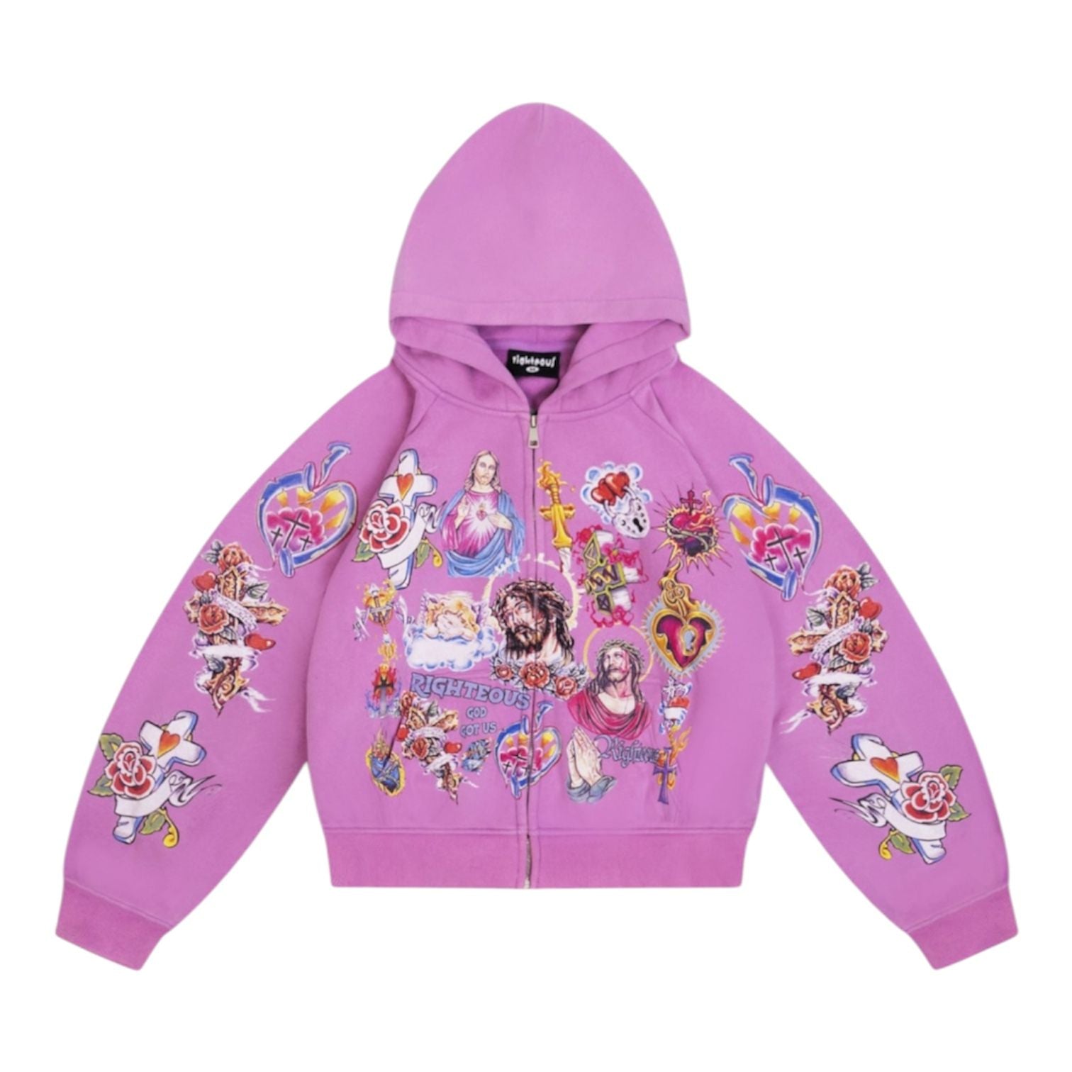 We Are Righteous Risen King Zip Up Hoodie (Purple) - Preowned