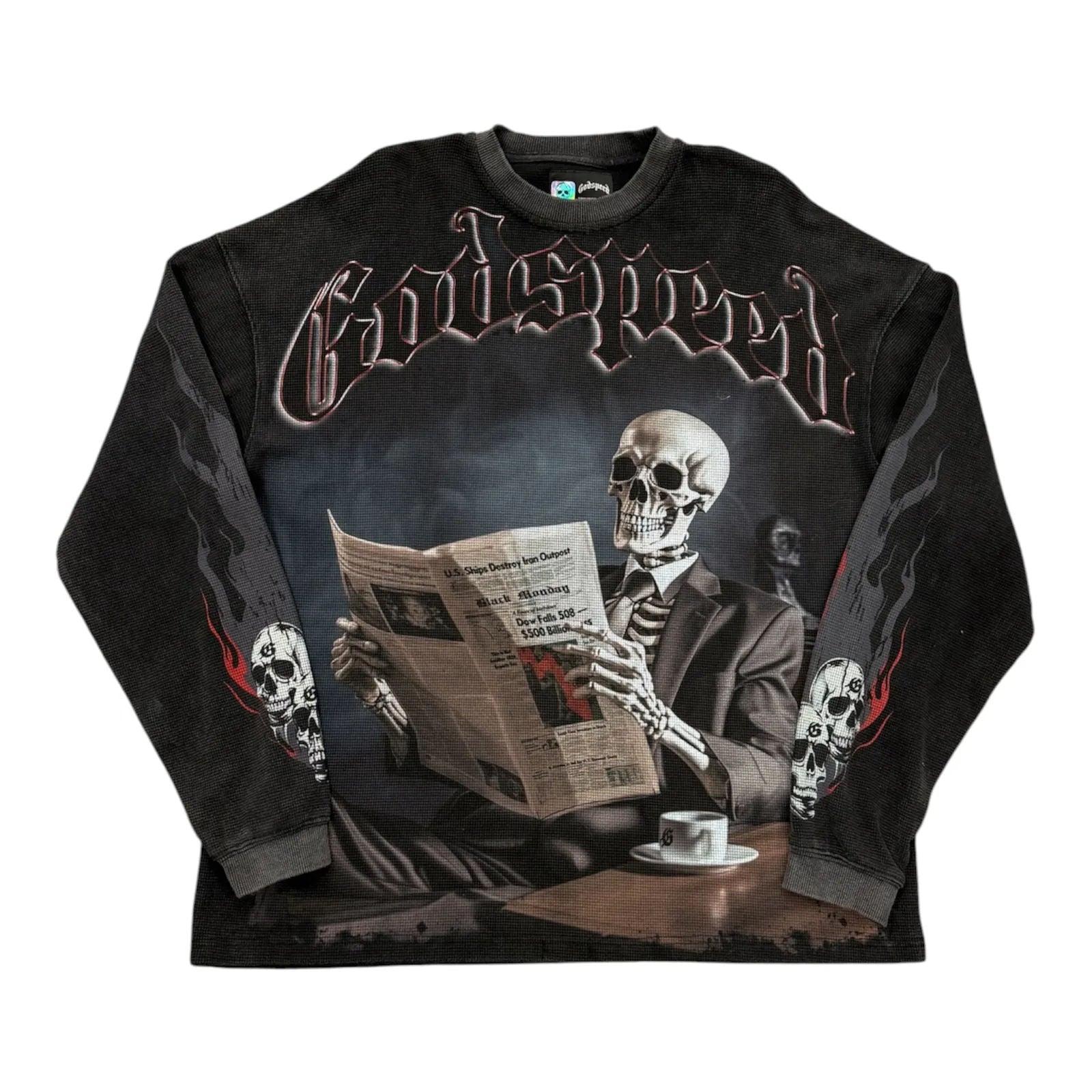 Godspeed Black Monday L/S Thermal Tee Black Wash - Preowned