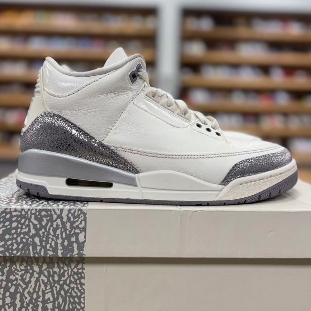Jordan 3 Retro Sail Cement Grey (Women's) - Preowned