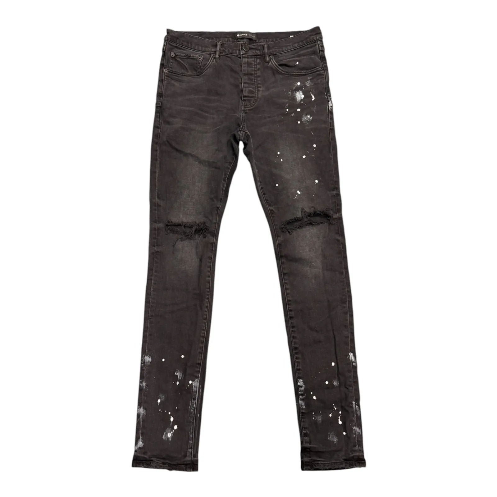 Purple Brand Paint Splatter Jean (Black) - Preowned