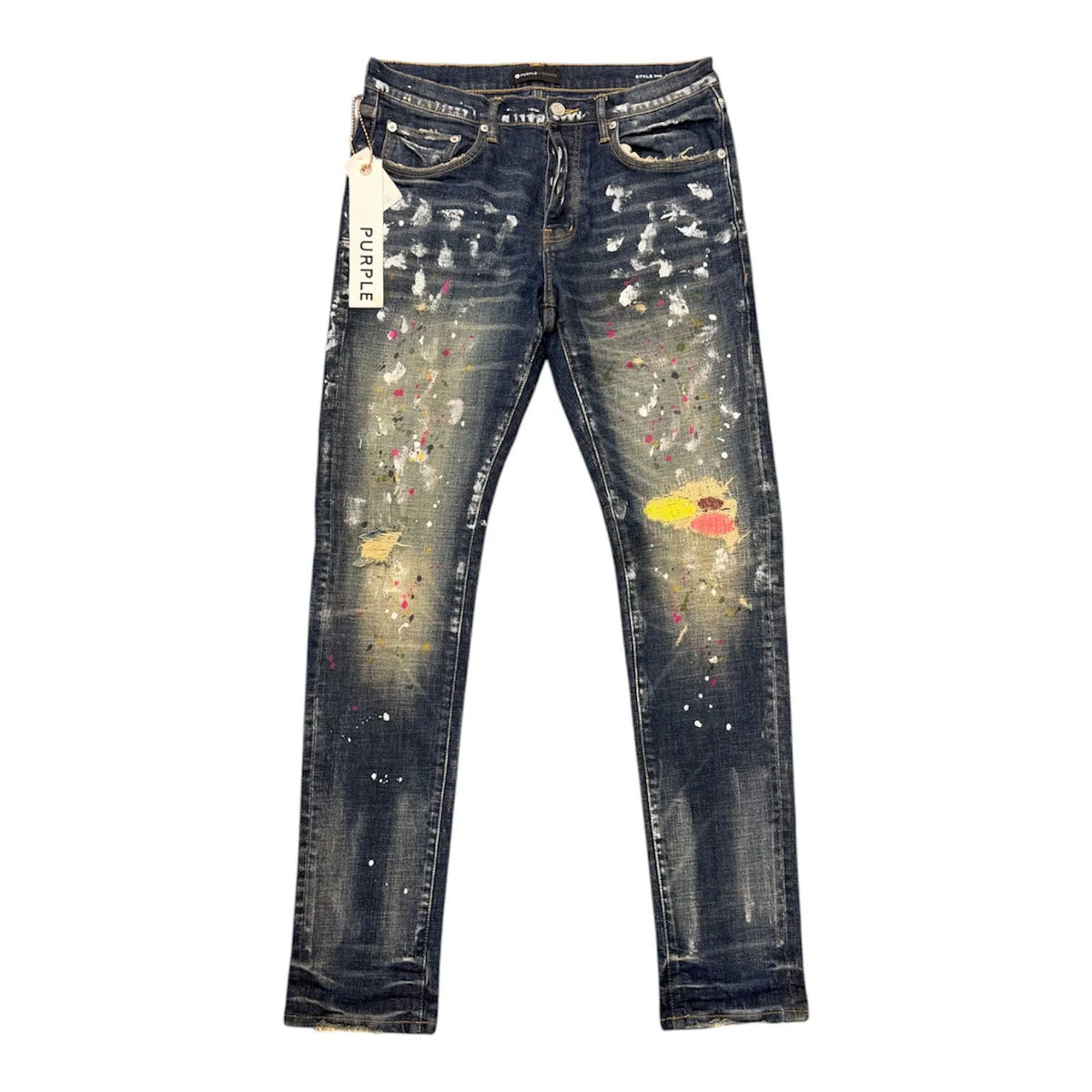 Purple Brand Paint Repair Stitch Skinny Jean (Blue) - Preowned