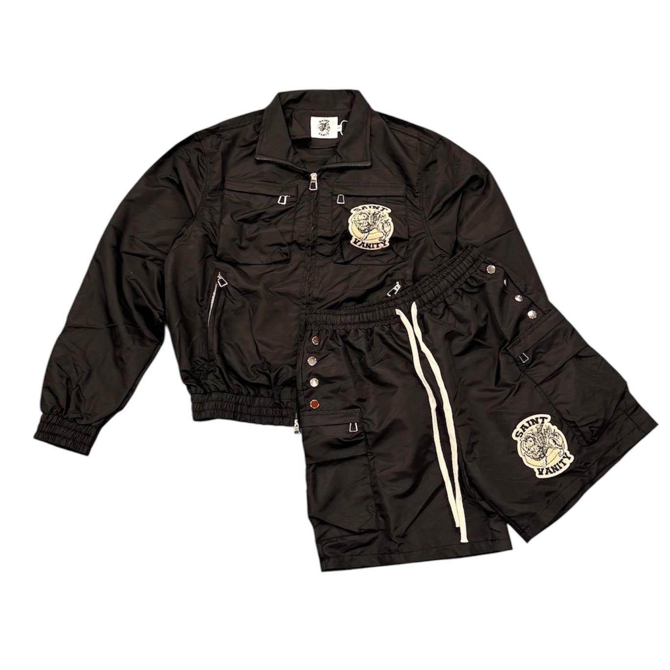 Saint Vanity Nylon LS Button Up Set (Black)