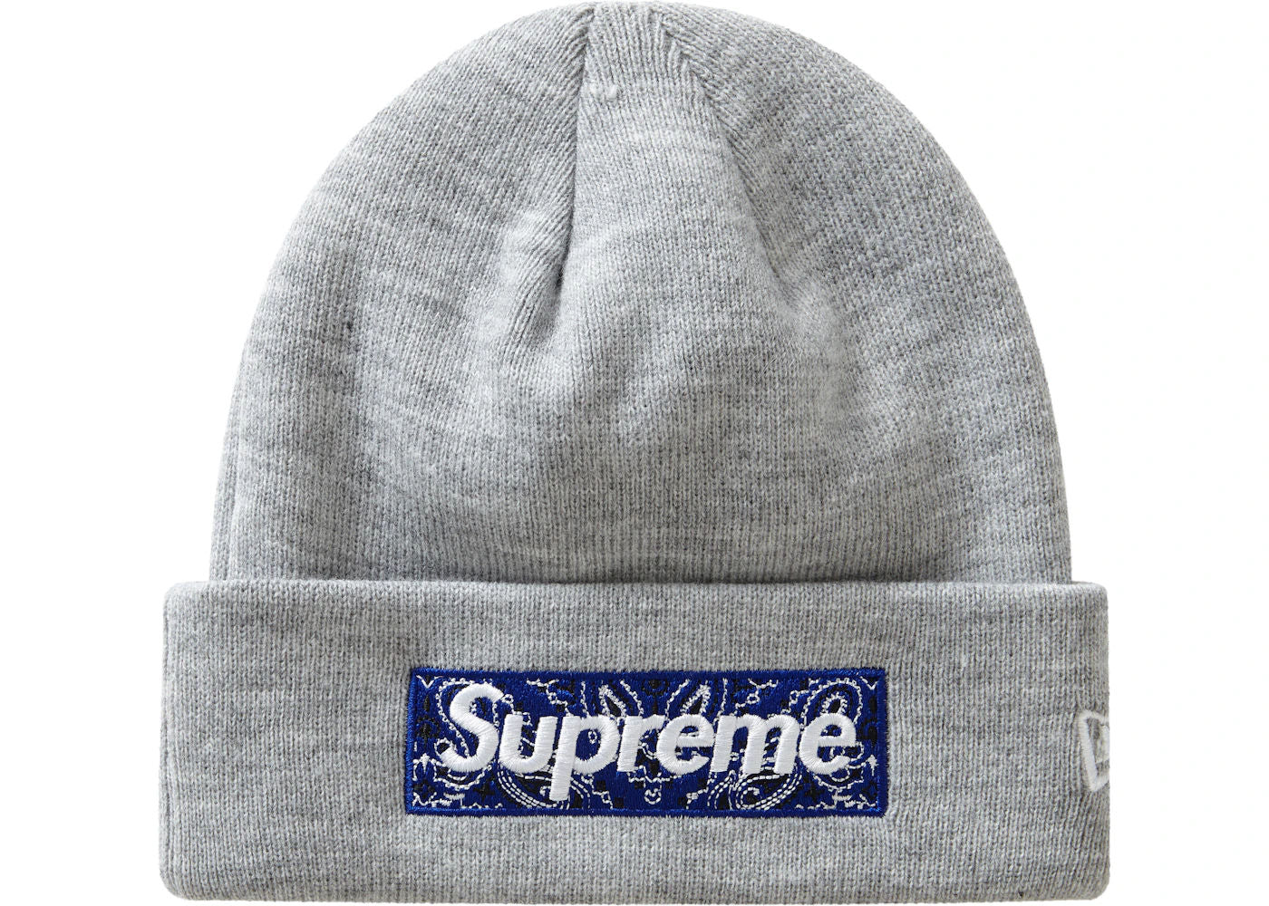 Supreme New Era Box Logo Beanie (FW19) Heather Grey - Preowned