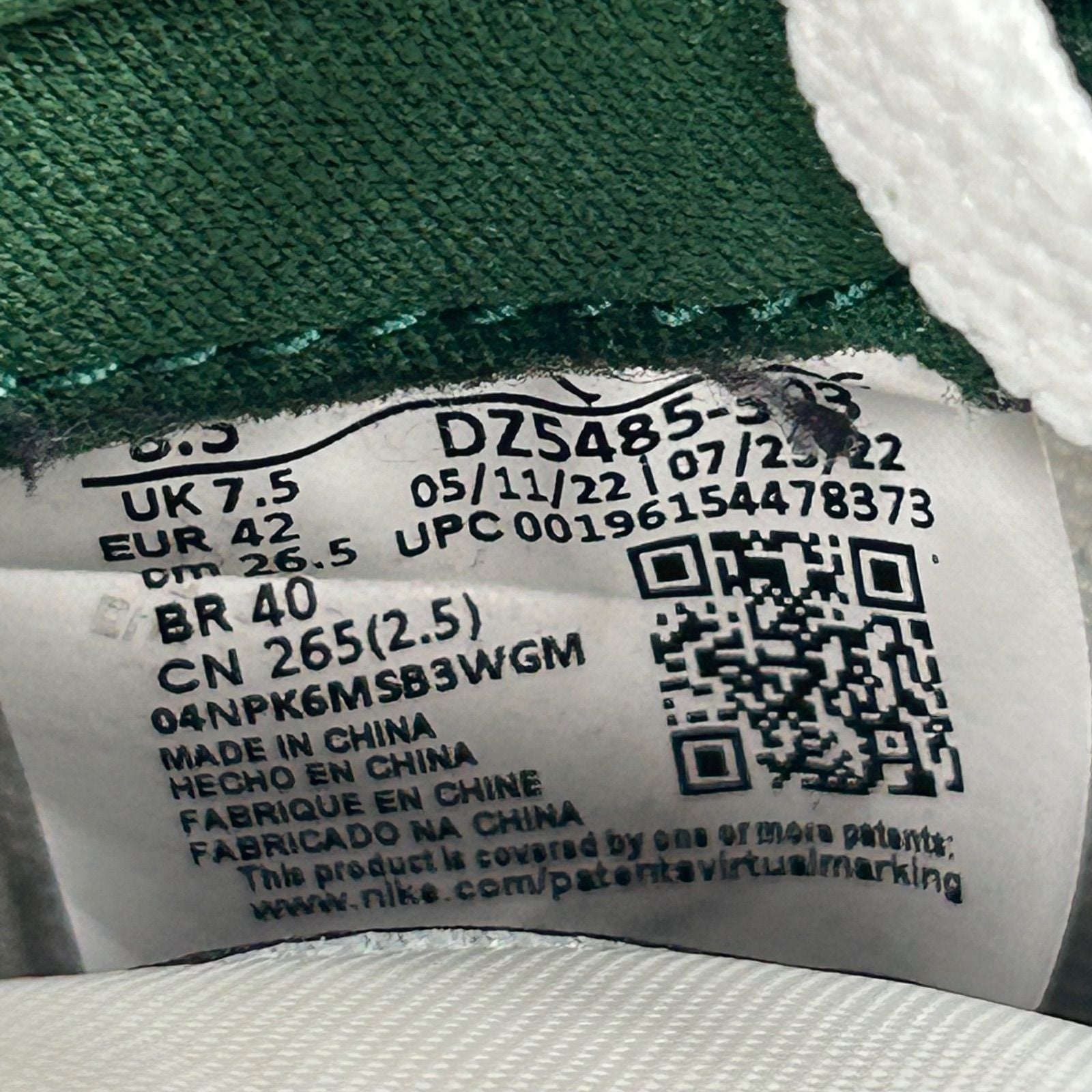 Jordan 1 Retro High OG Gorge Green - Preowned