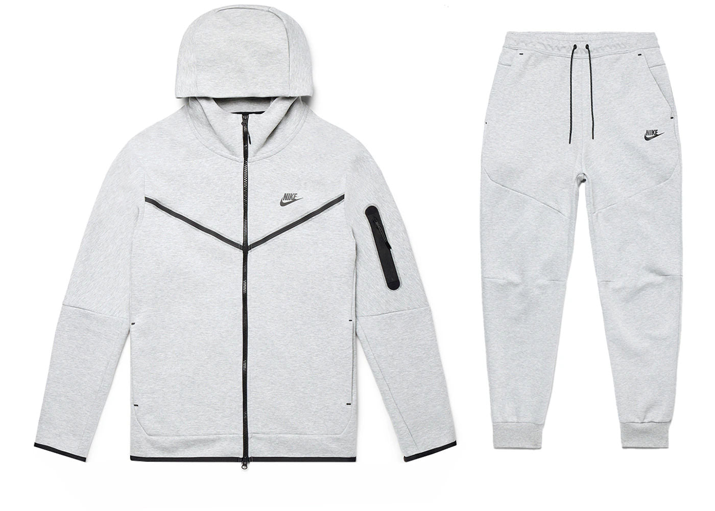 Nike Sportswear Tech Fleece Full Zip Hoodie & Joggers Set Grey