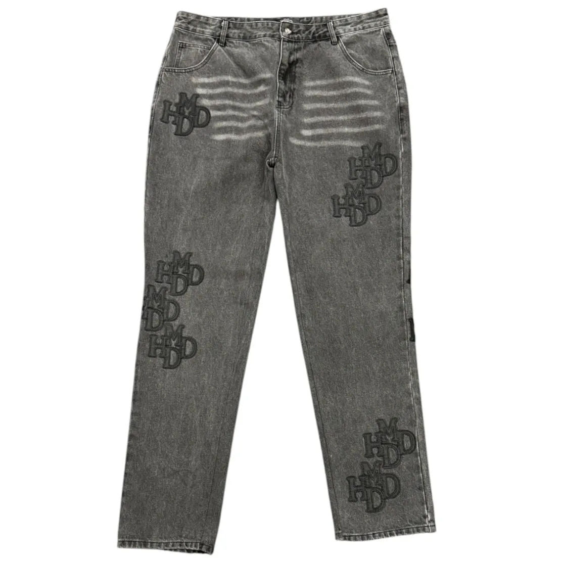 HMDD Double Black Patch Pants (Black Wash) - Preowned