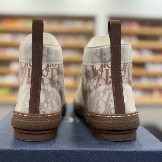 Dior B23 High Top Coffee White Dior Oblique - Preowned
