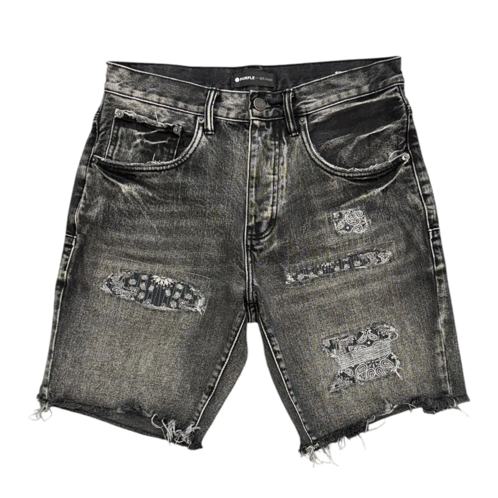 Purple Brand P.020 Shorts (Black Bandana) - Preowned