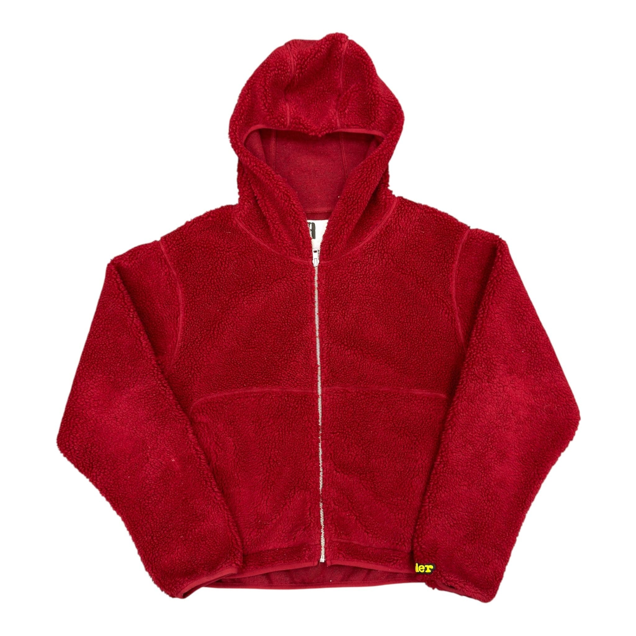 Sp5der Teddy Fleece Zip Up (Red) - Preowned