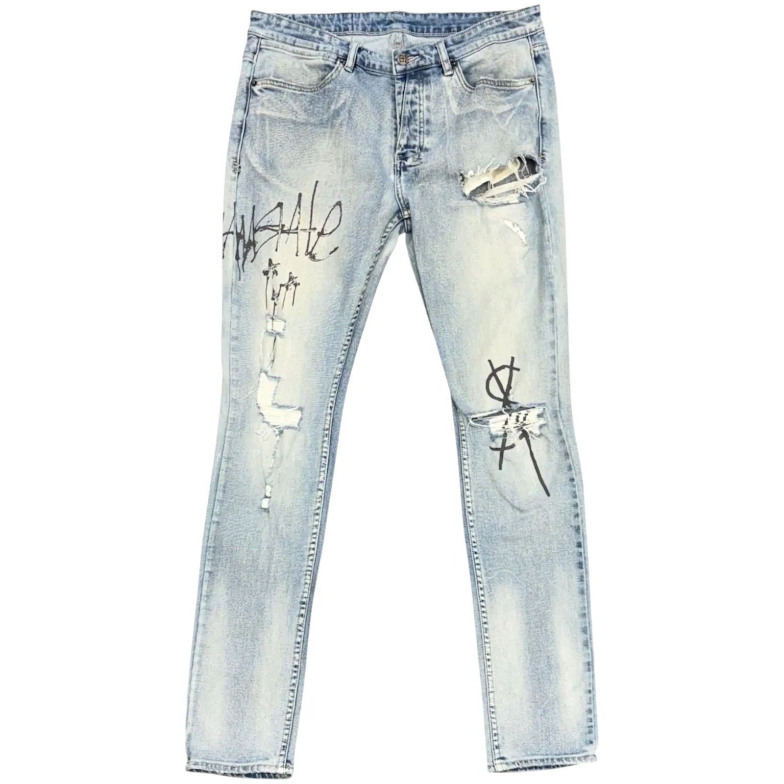 Ksubi Van Winkle Graffiti Jeans (Light Wash) - Preowned