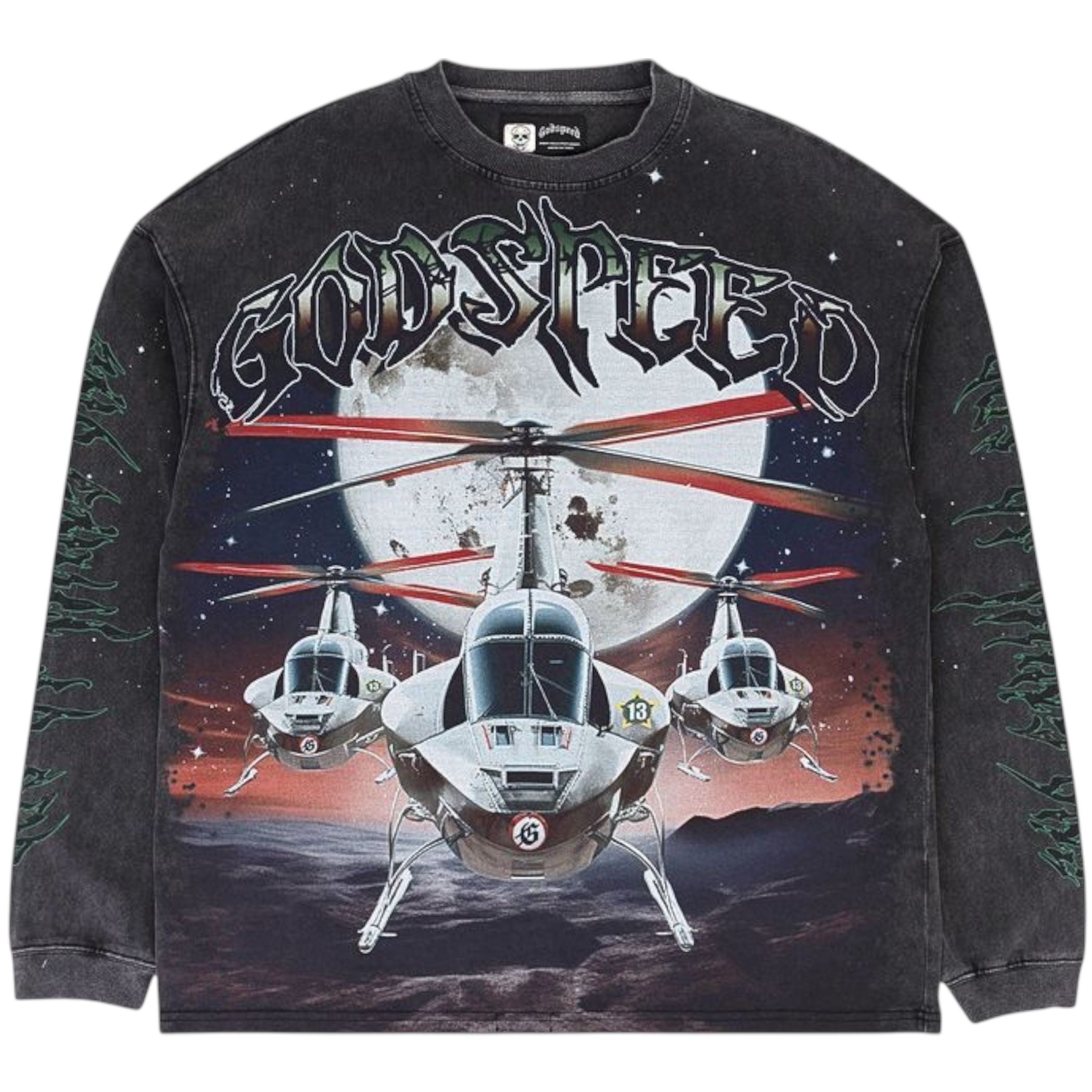 Godspeed Air Strike L/S Tee (Black Wash)
