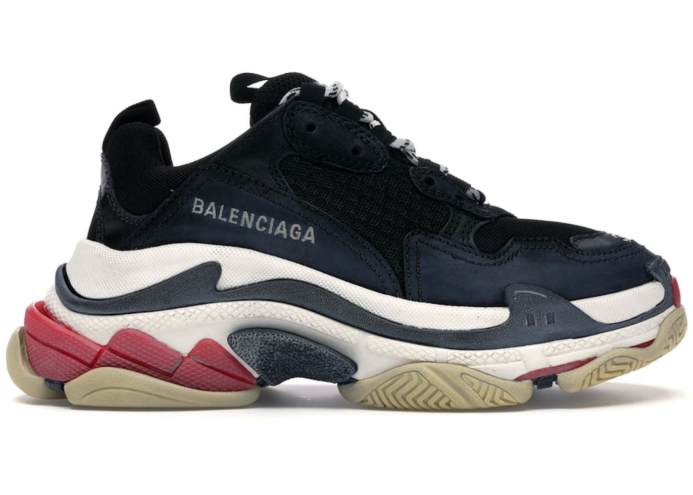 Balenciaga Triple S Black White Red (2018 Reissue) - Preowned