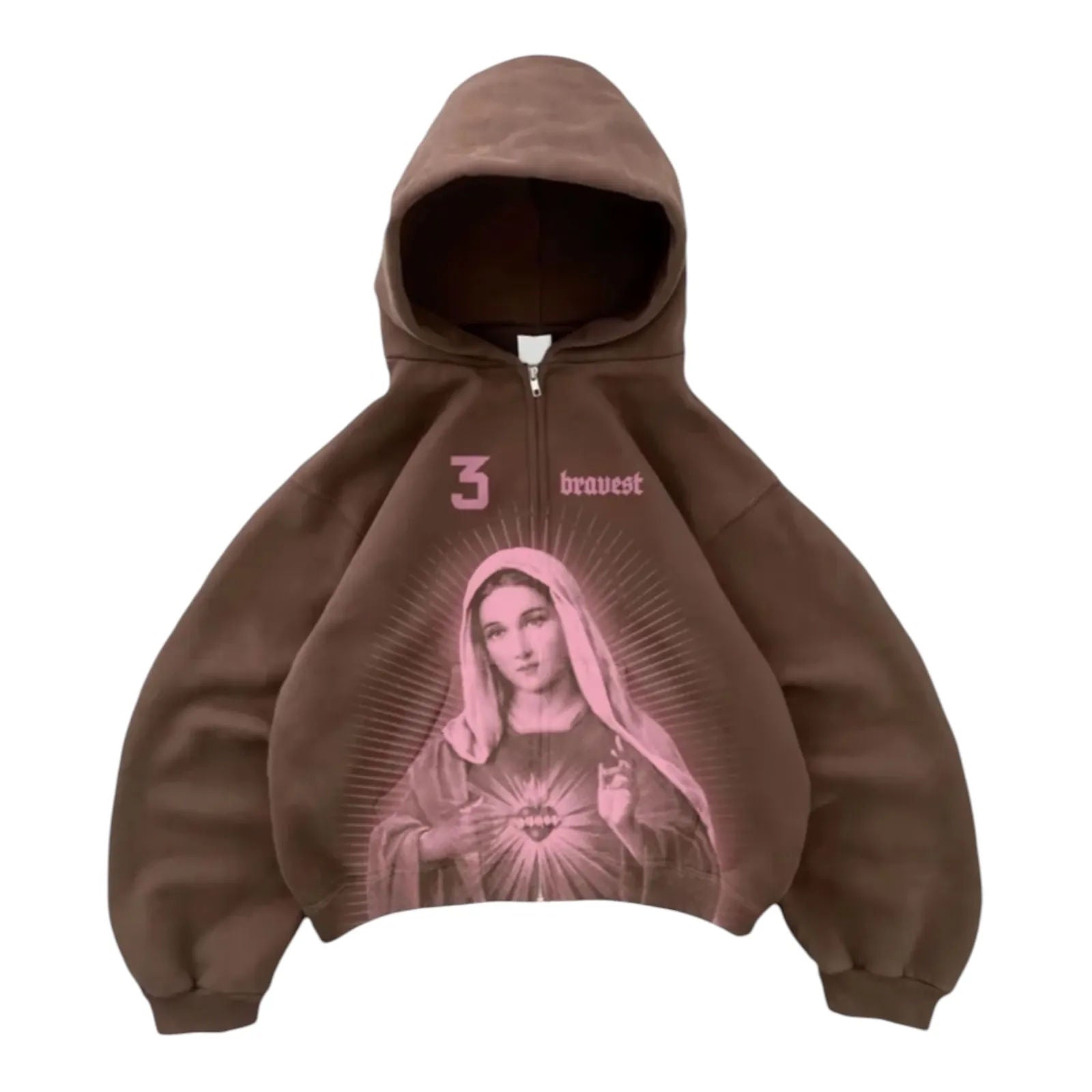 Bravest Studios Mary Zip Up Hoodie (Brown)