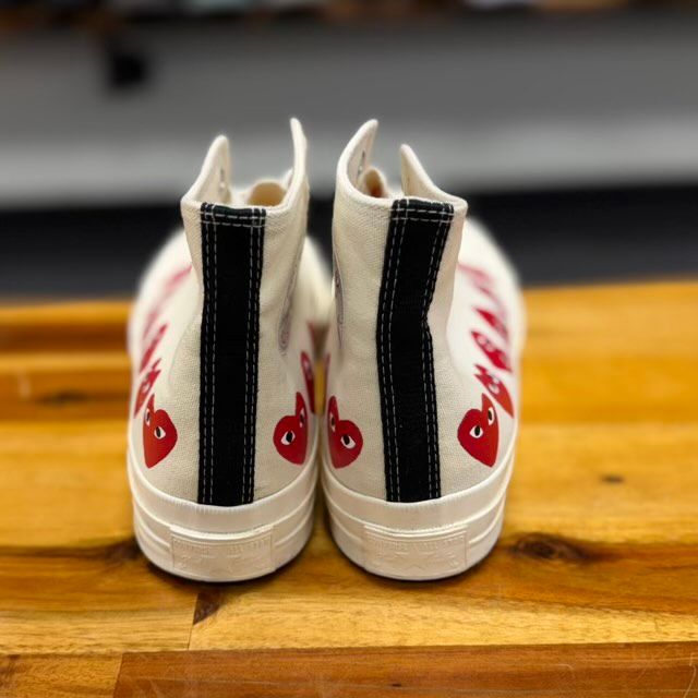 Converse Chuck Taylor All Star 70 Hi Comme des Garcons PLAY Multi-Heart White - Preowned