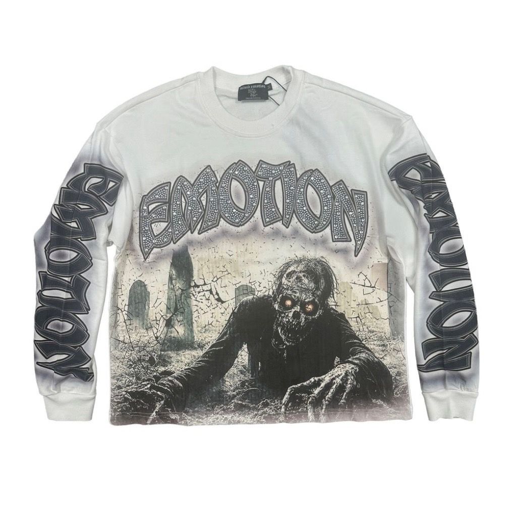Mixed Emotion Resurrection Long Sleeve Tee (White) - Preowned