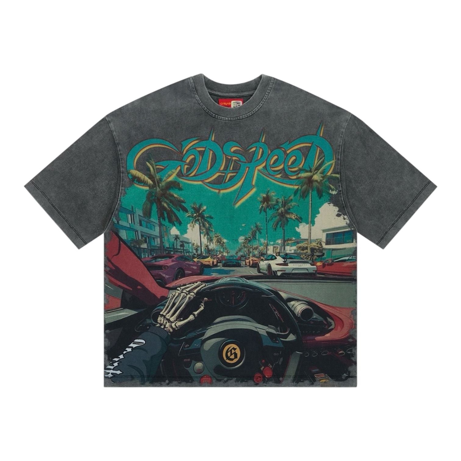 Godspeed Power Steering Tee (Grey Wash)