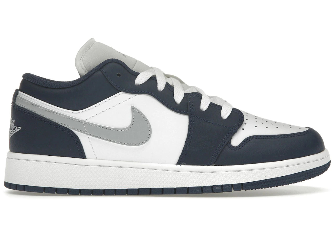 Jordan 1 Low Midnight Navy Wolf Grey (GS) - Preowned