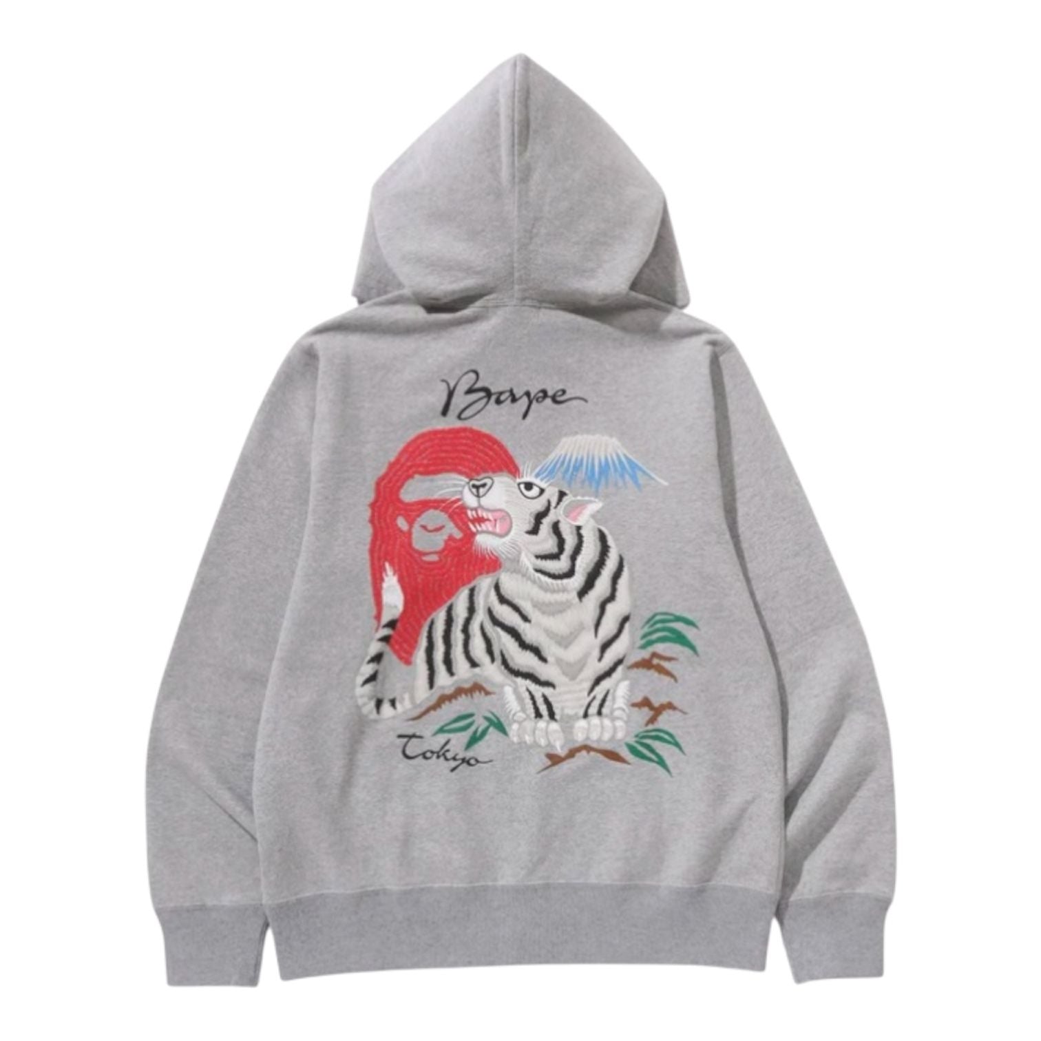 Bape Tiger Souvenier Zip Hoodie (Grey)