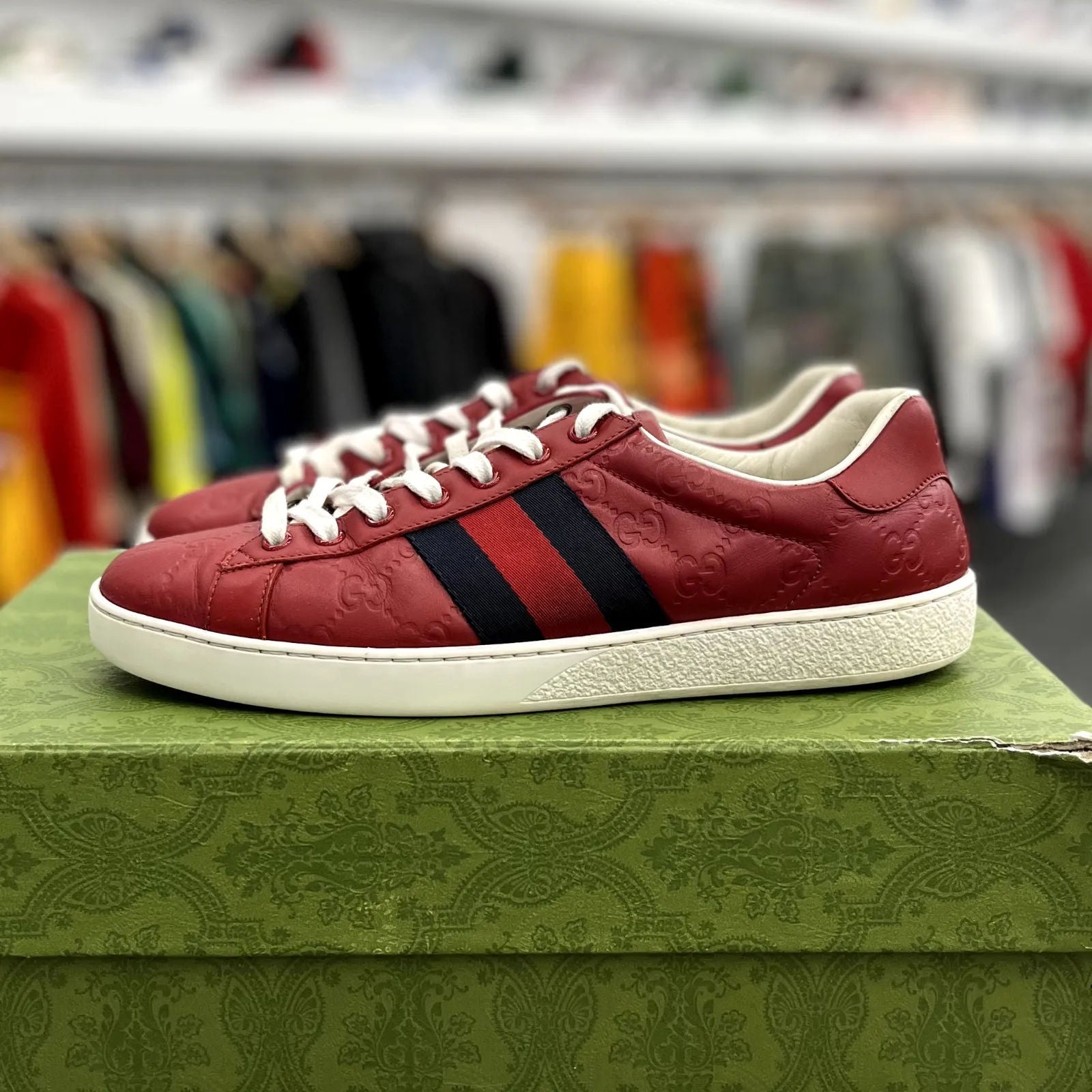 Gucci Ace Signature Red - Preowned