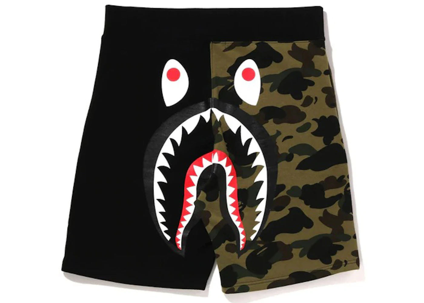 BAPE 1st Camo Back Shark Sweat Shorts Grey/Yellow
