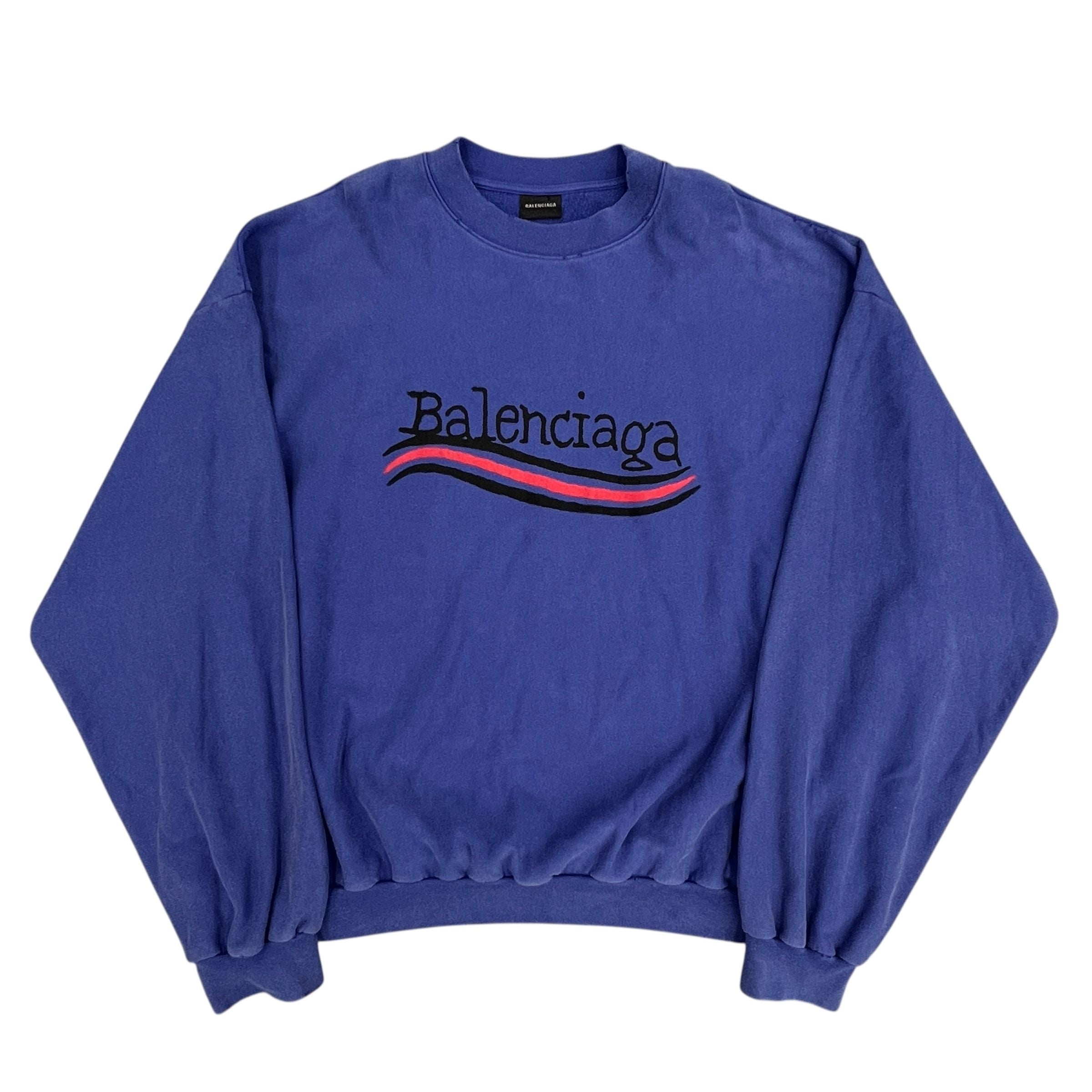 Balenciaga Bleed Political Campagin Logo Sweatshirt (Blue)
