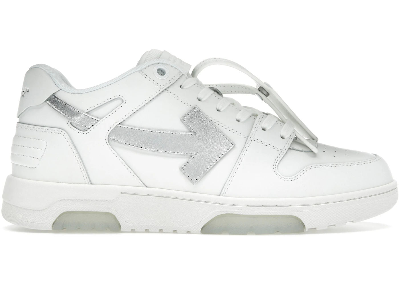OFF-WHITE Out Of Office OOO Low Tops White Silver - Preowned