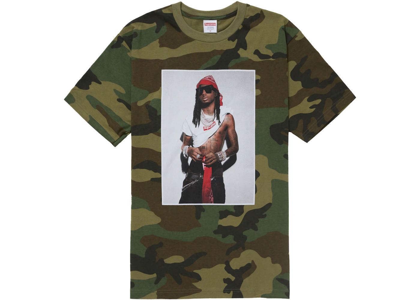 Supreme Playboi Carti Tee Woodland Camo - Preowned