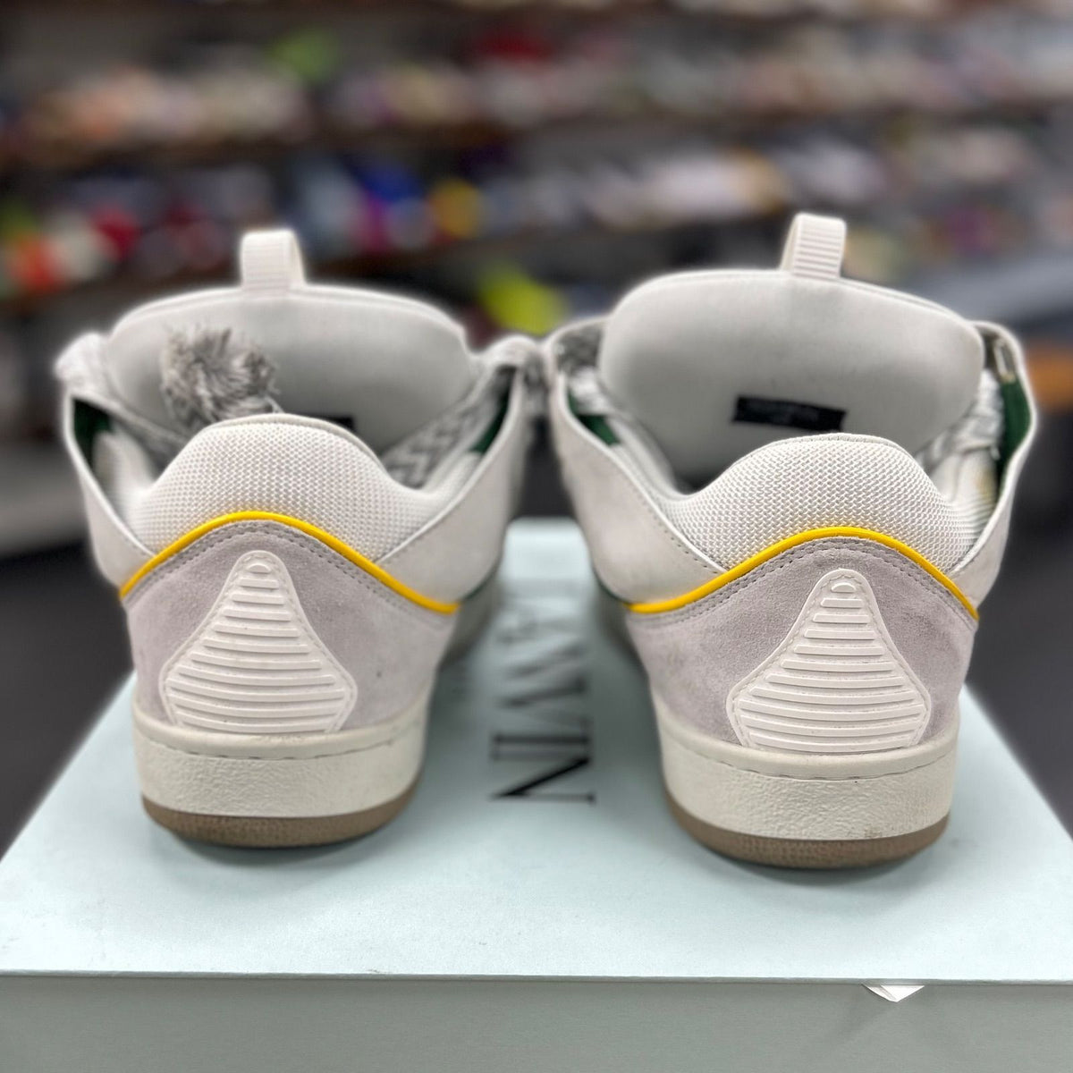 Lanvin Curb Sneakers 'White Green Yellow' SSENSE Exclusive - Preowned