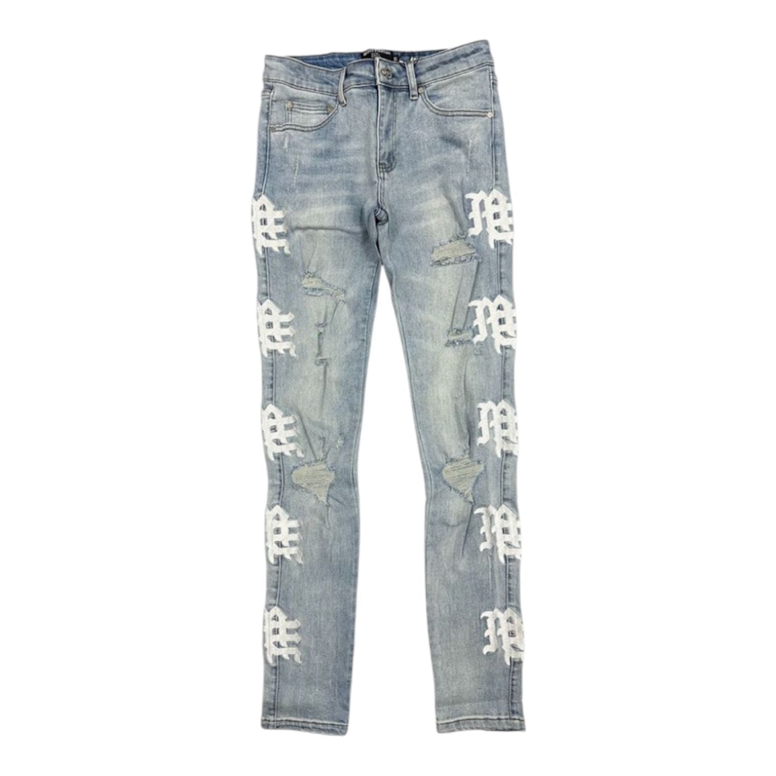 Mixed Emotion Monogram Denim (Sea) - Preowned