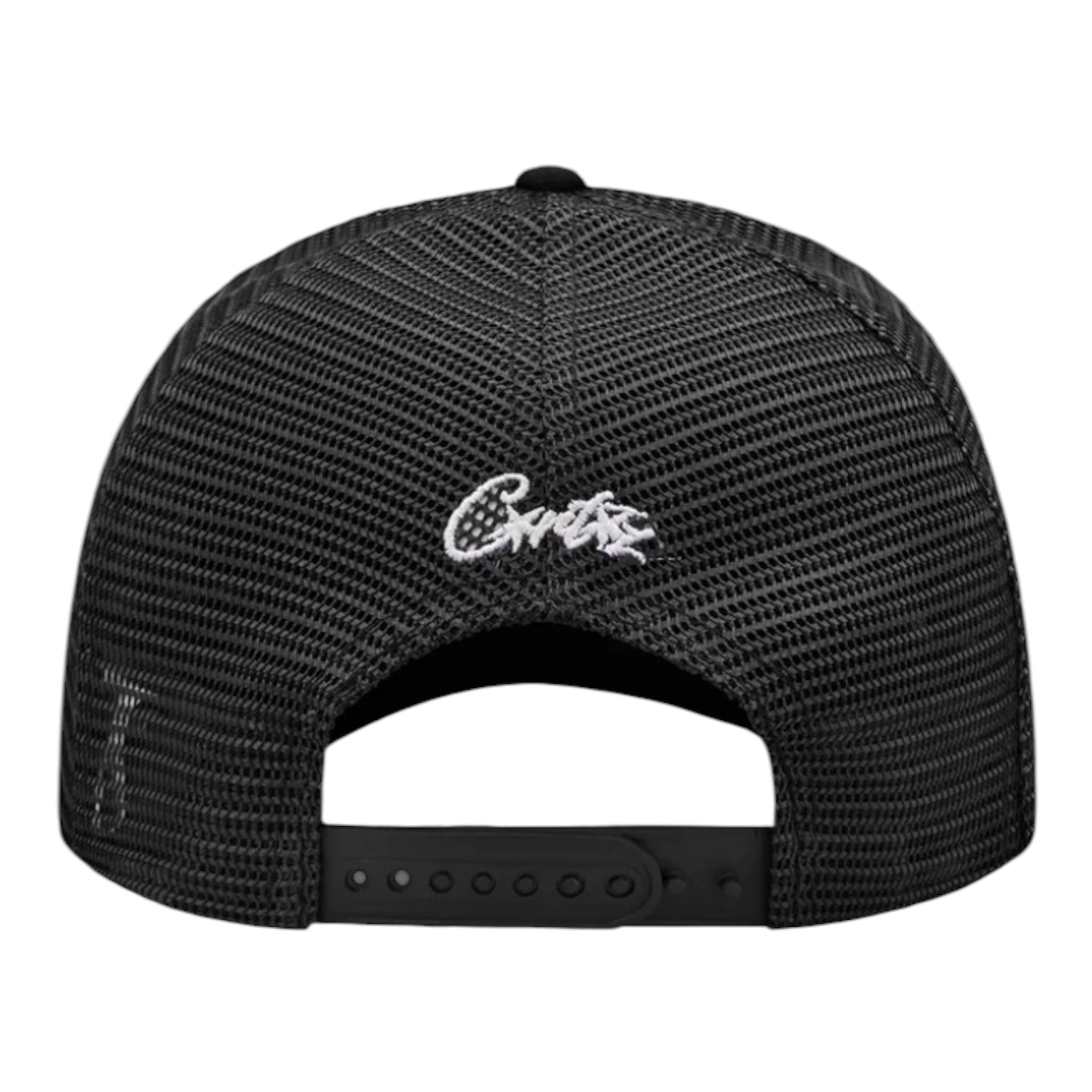 Corteiz Island Puff Print Trucker (White/Black)